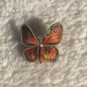 Vintage Paper Butterfly Brooch